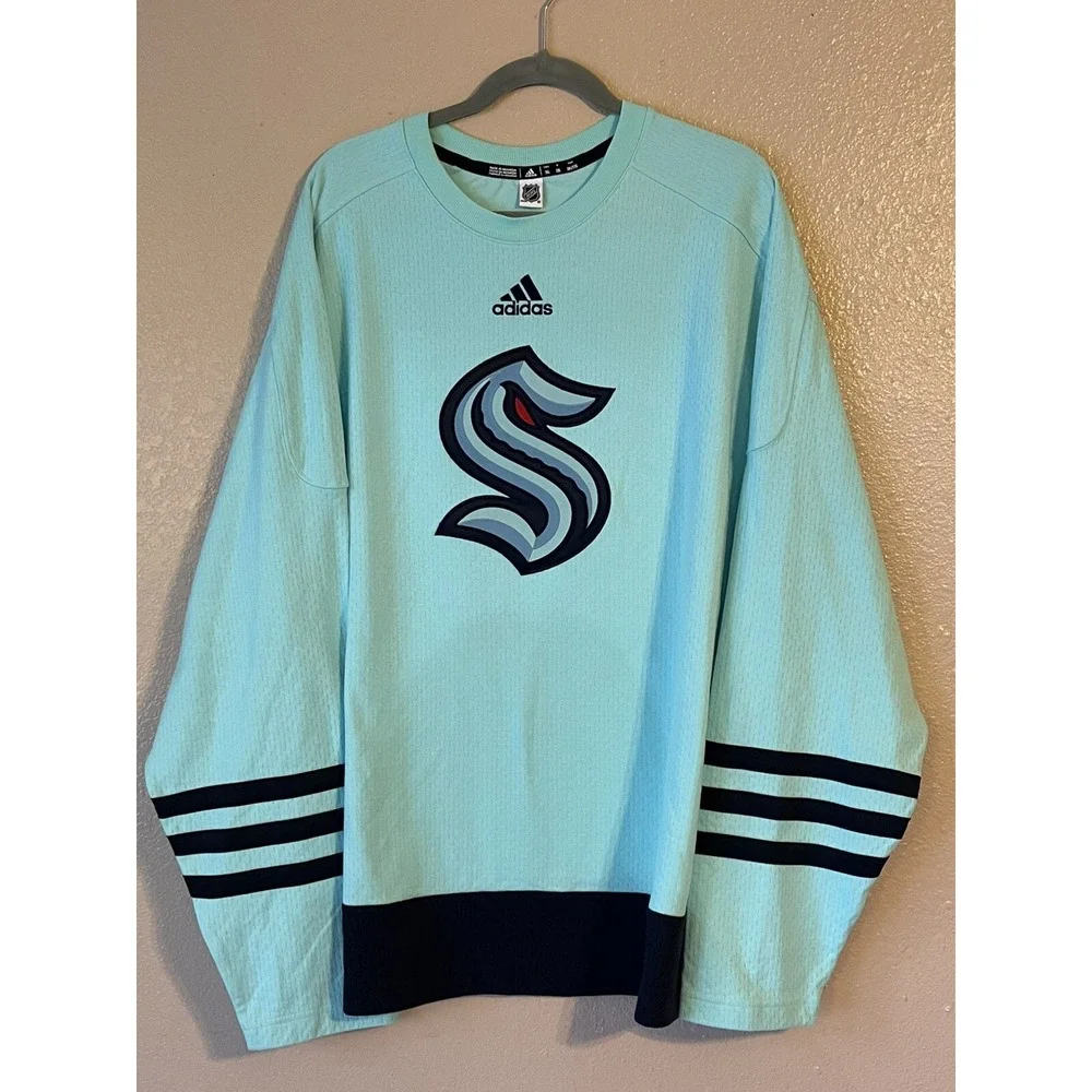 Men's 2XL NWOT Seattle Kraken NHL Adidas Crew Jersey‎ Sweater